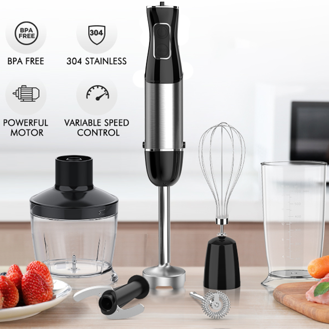 Electric Immersion Hand Blender Multi-Purpose Hand Blender Heavy Duty Copper Motor Stick Mixer