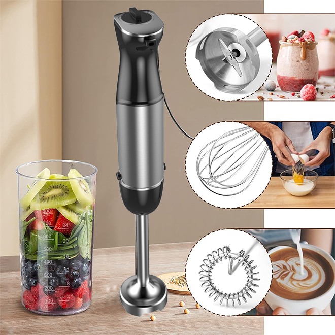 Electric Immersion Hand Blender Multi-Purpose Hand Blender Heavy Duty Copper Motor Stick Mixer