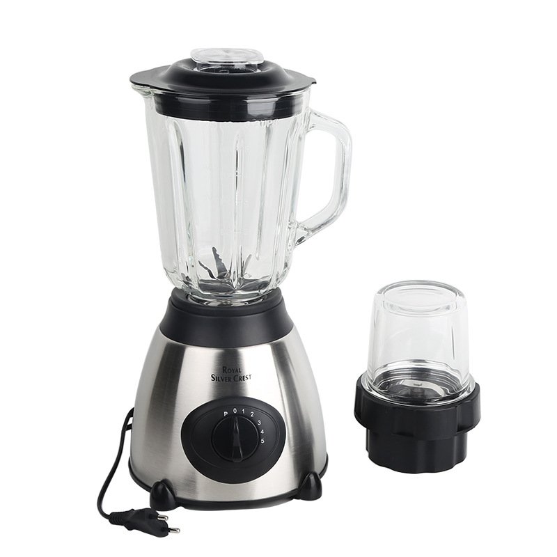 wholesale household electric 220V 5 speed control 6 blade 1500ml table glass cup grinder 2 in 1 blender