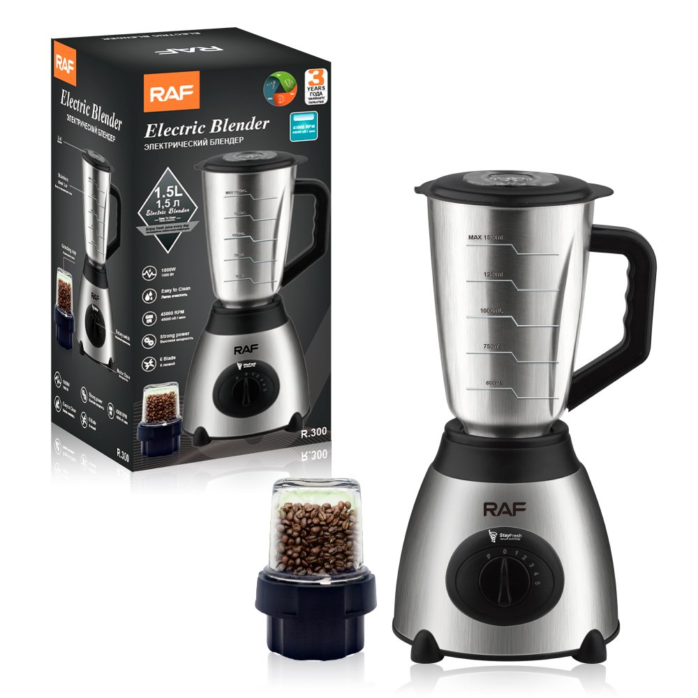 RAF Trending 1.5L Stainless Steel Blade 2 In 1 Heavy Duty Juicer Commercial Food Smoothie Blender