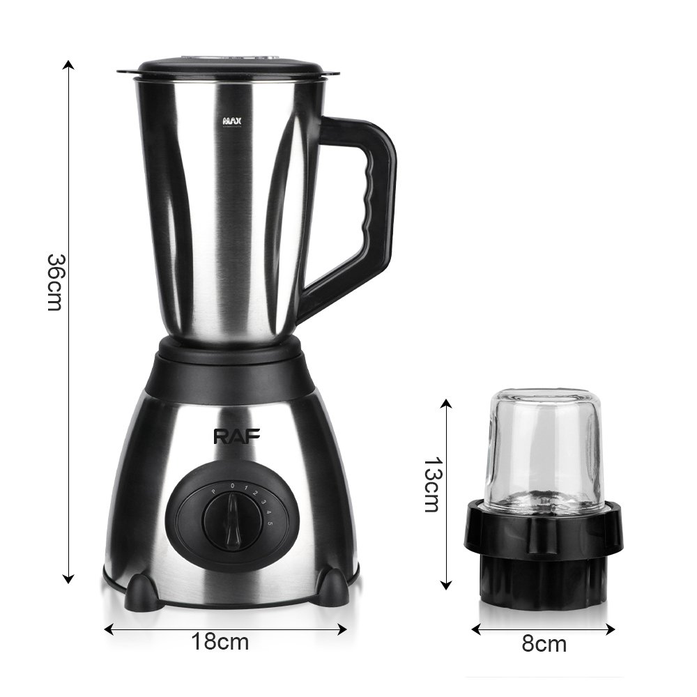 RAF Trending 1.5L Stainless Steel Blade 2 In 1 Heavy Duty Juicer Commercial Food Smoothie Blender