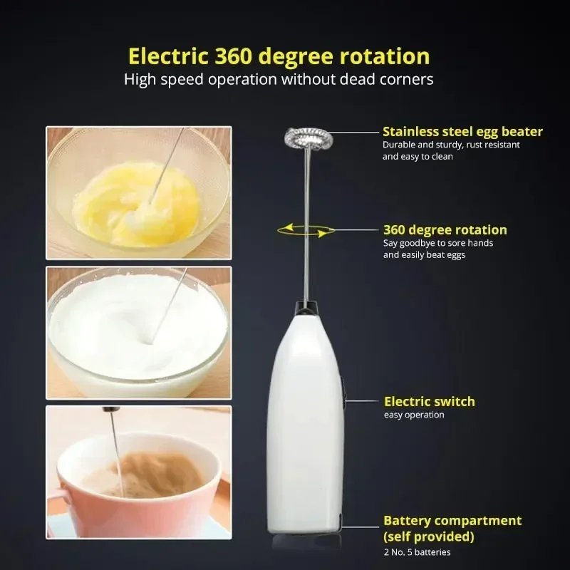 Mini Portable Blender Milk Cappuccino Suitable for Egg Milk Cappuccino Coffee Kitchen Portable Mixer Foam Coffee Machine Whisk