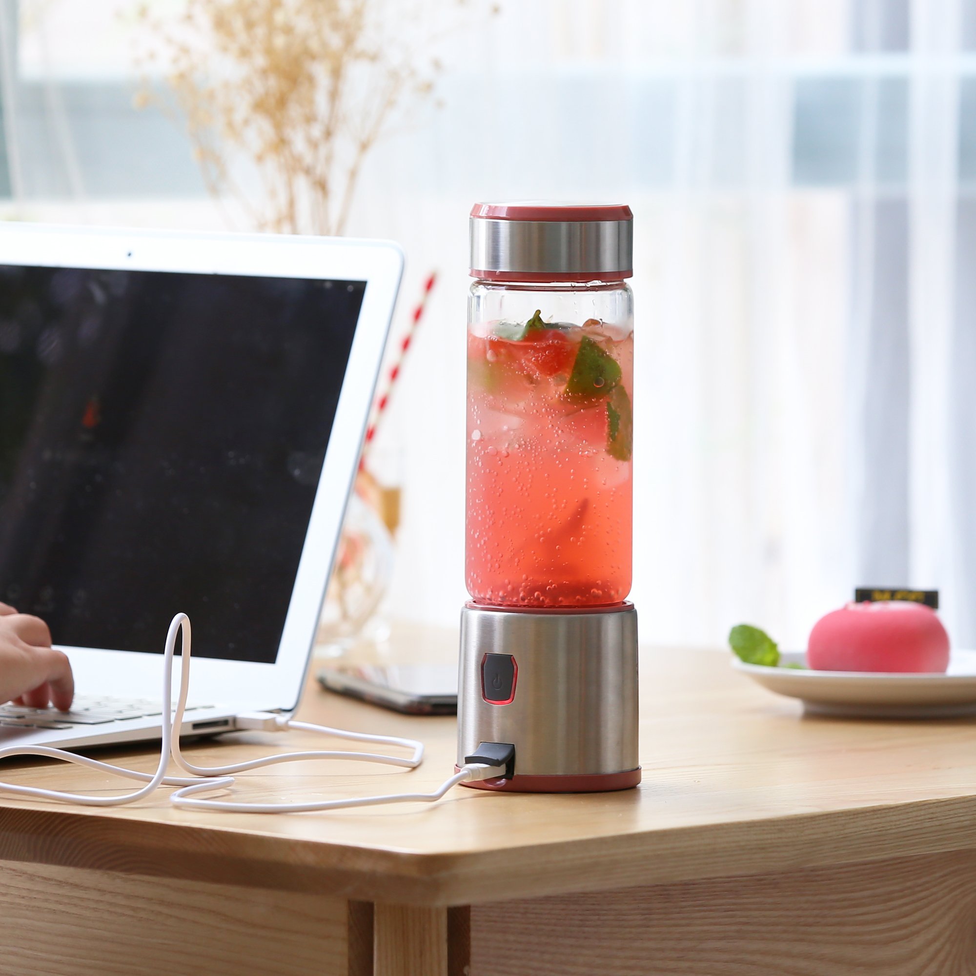 High quality factory prices stainless steel body usb juicer blender rechargeable mini blender portable blender