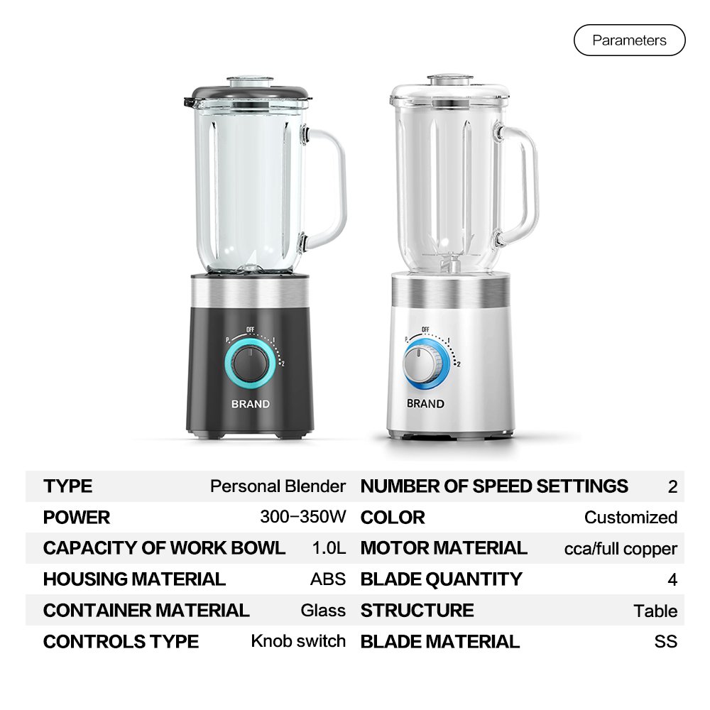 3 In 1 Portable 1L Juicer 1.0 Litre Glass Jug Mixer Grinder Mixer/Blender 1000Ml Ice Blender