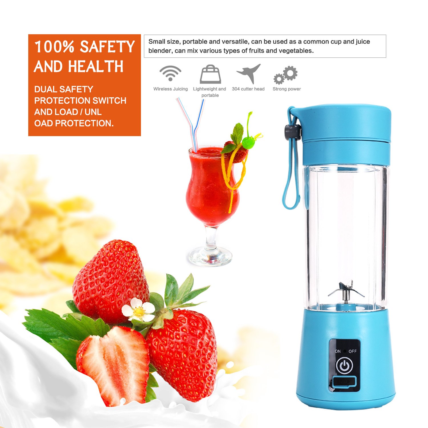 Factory wholesale Portable USB Charge Blenders and Fruit Juicer