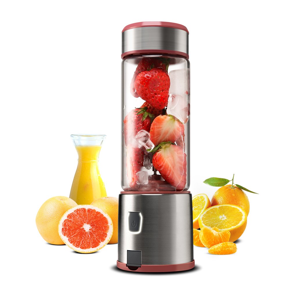 OEM /ODM portable blender battery USB smoothie maker 6 stainless steel blades rechargeable mini juicer blender