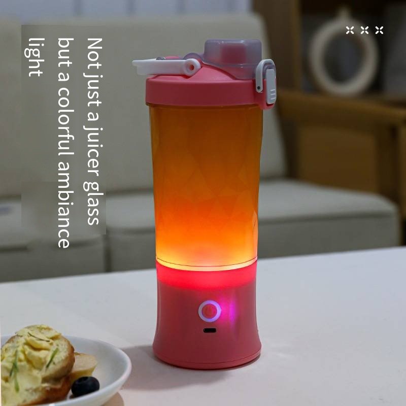 Portable Blender Juicer Personal Size Blender Cup Electric Crusher Juicer With Multicolor Light For Shakes and Smoothies