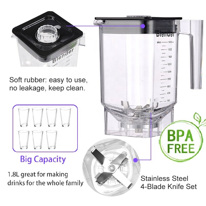 Commercial Food Mixing Blenders Fully Automatic Juicing Crushed Ice Blender/ commercial multi-function High speed power blender