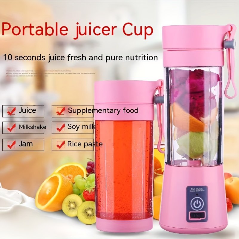 2000mah 6 blades Usb Rechargeable Blender cup portable juicer Home Use Fruit Ice Smoothie blender mini juicer blender
