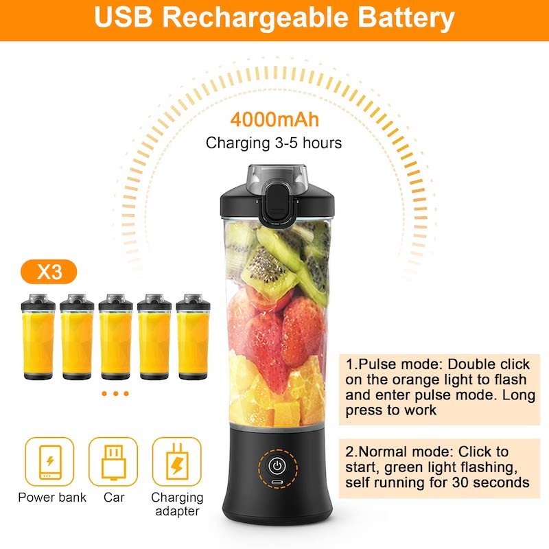 Best Selling Products 2023 Booming 600ML Portable Blender Personal Electric Juicer Fruit Shaker Bottle Ice Usb Juicer Cup