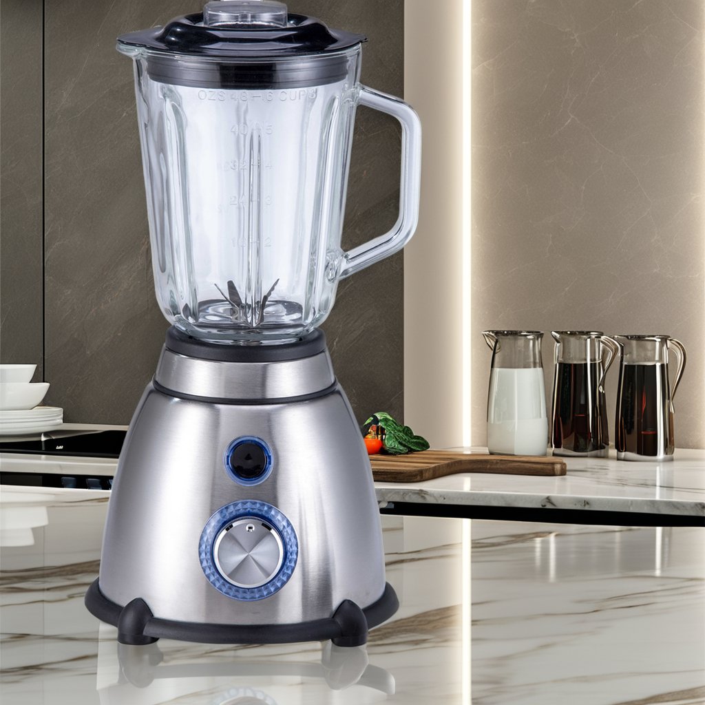 1.5L Glass Jar 2 Speeds 500W Stainless Body Electric Powerful Ice Crushing Blender