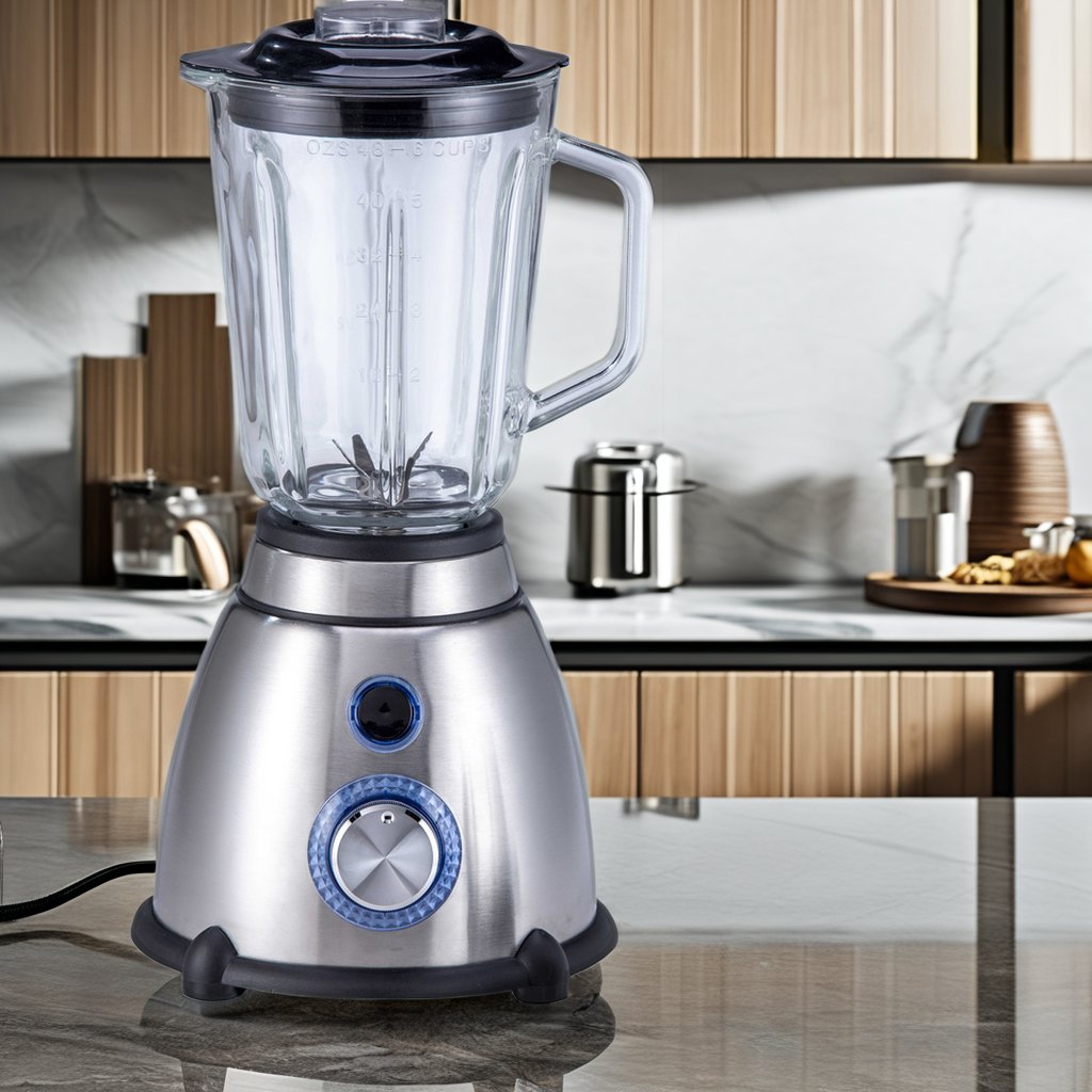 1.5L Glass Jar 2 Speeds 500W Stainless Body Electric Powerful Ice Crushing Blender