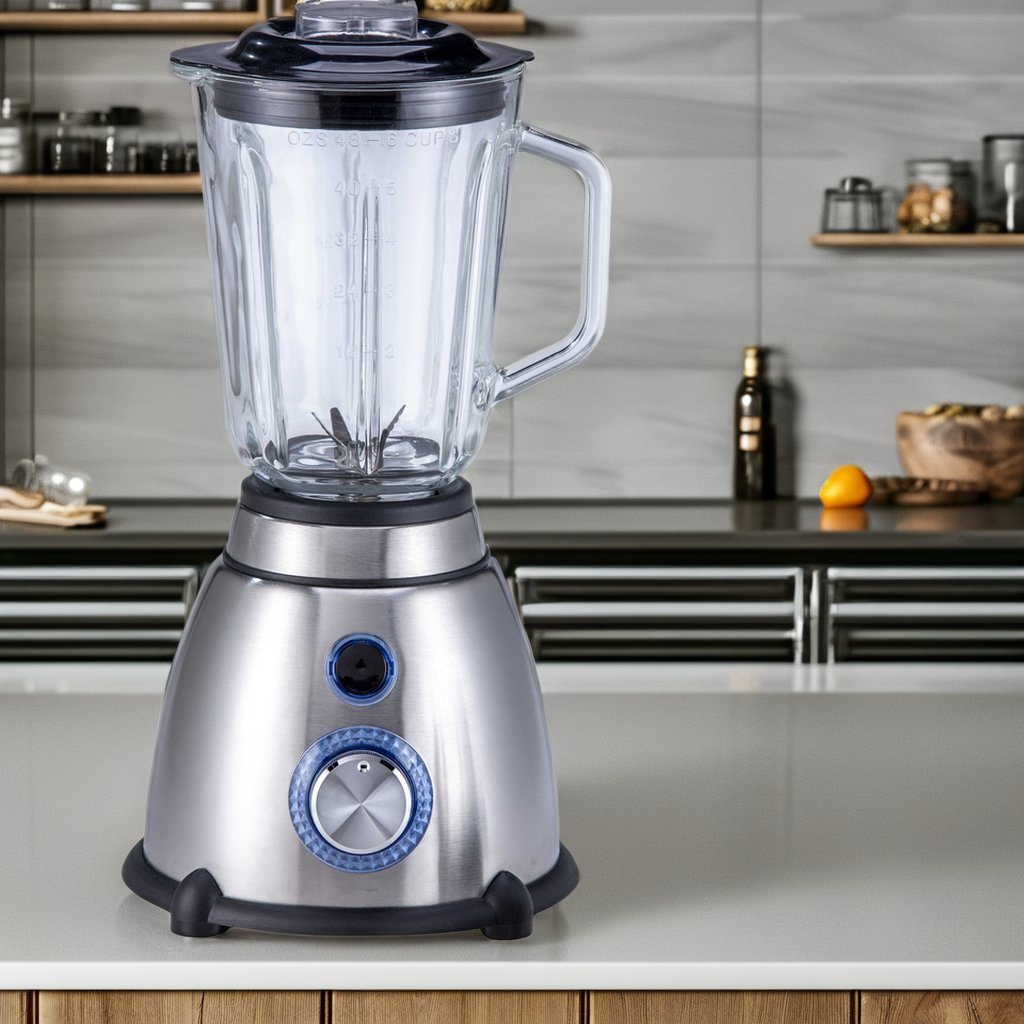 1.5L Glass Jar 2 Speeds 500W Stainless Body Electric Powerful Ice Crushing Blender