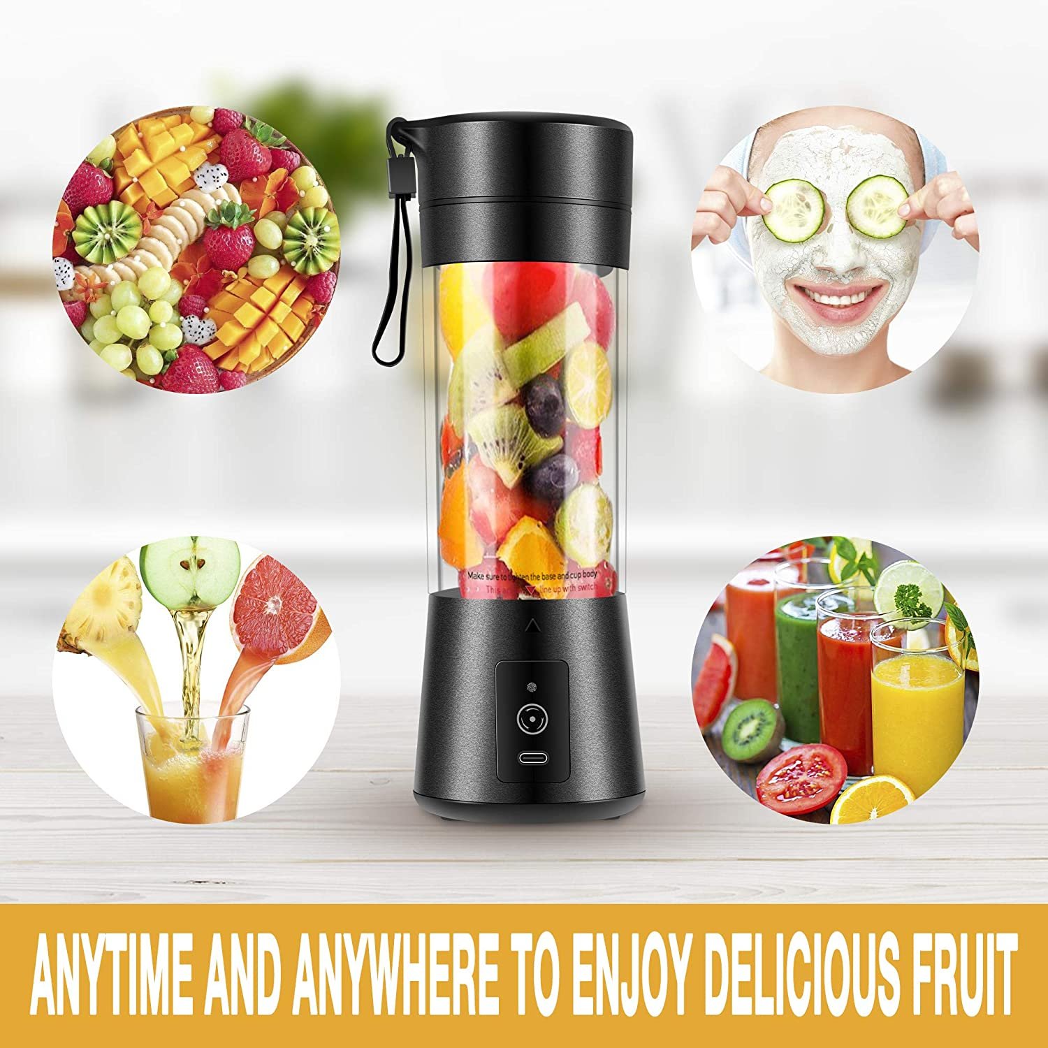 380ml Hand Blender Cup Electric USB Protein Blender Portable Juicer Cup Hand Mixer Blender