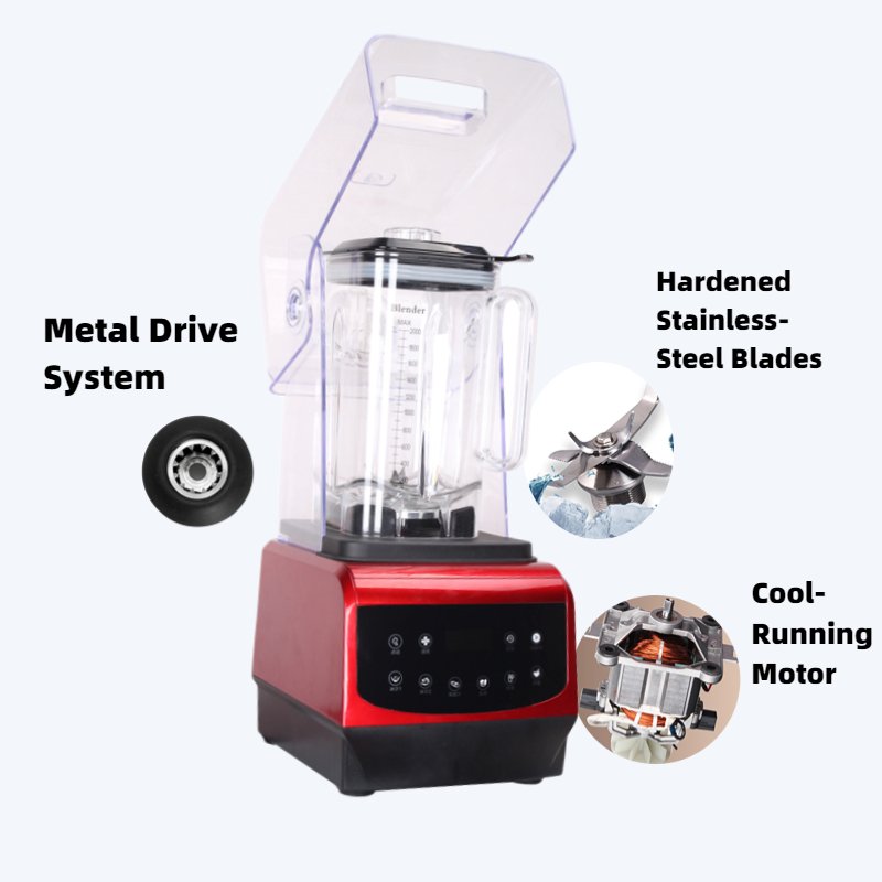 Commercial Fruit Mixer High Speed Blender Machine Cooks Professional Soybean Blender Soundproof Blender With Cover