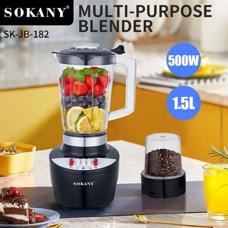 Best-selling 500W Crusher Food Processor 1.5L Juice Extractor Stainless Steel Blade Machine Multifunctional Blender