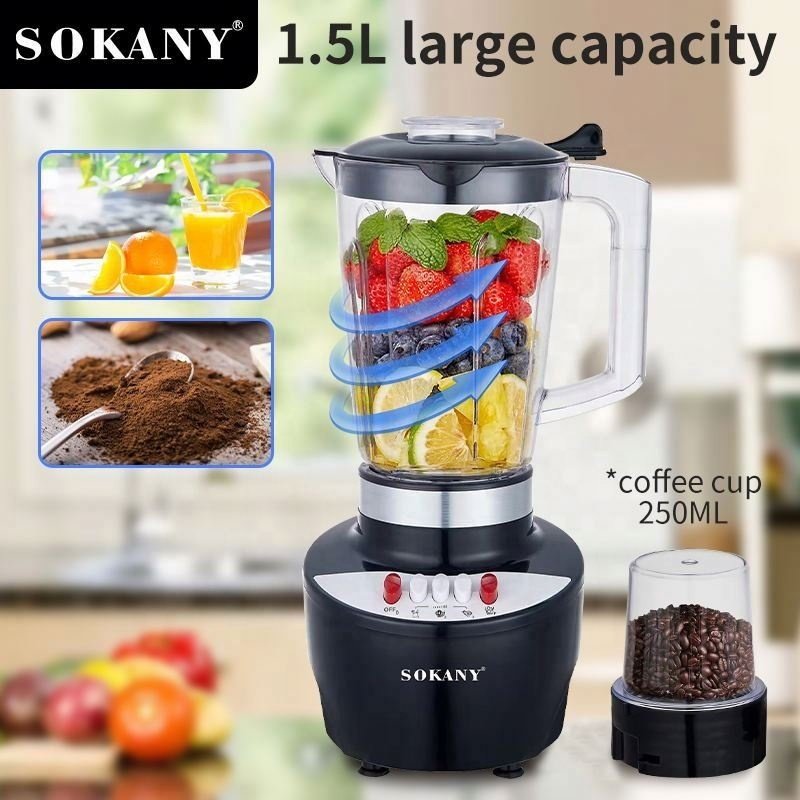 Best-selling 500W Crusher Food Processor 1.5L Juice Extractor Stainless Steel Blade Machine Multifunctional Blender