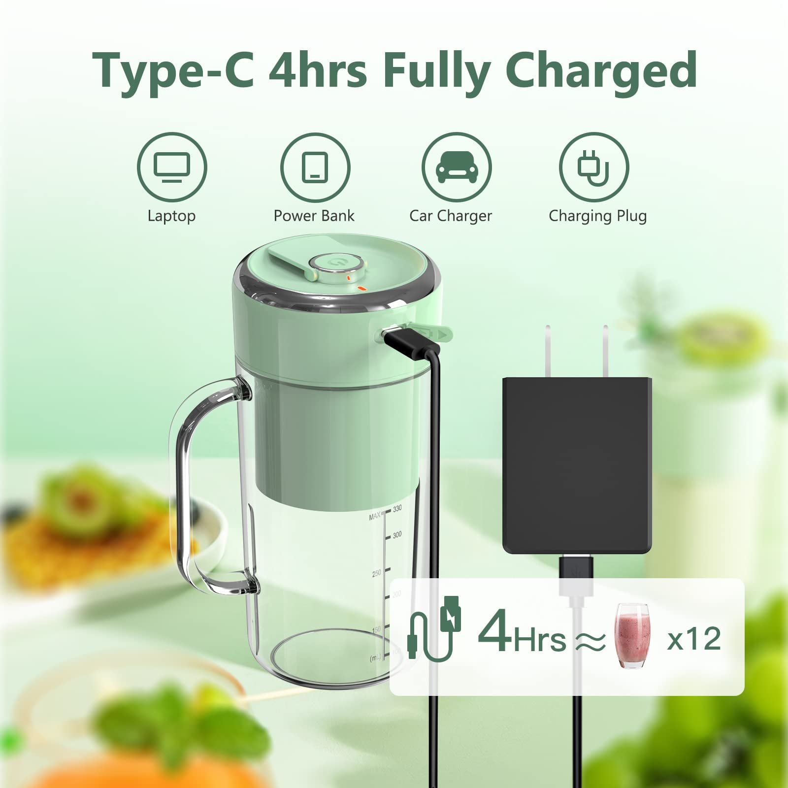 Portable Cup Juicer Bottle Automatic Smoothie Fruit Blender With USB Charging And Straw