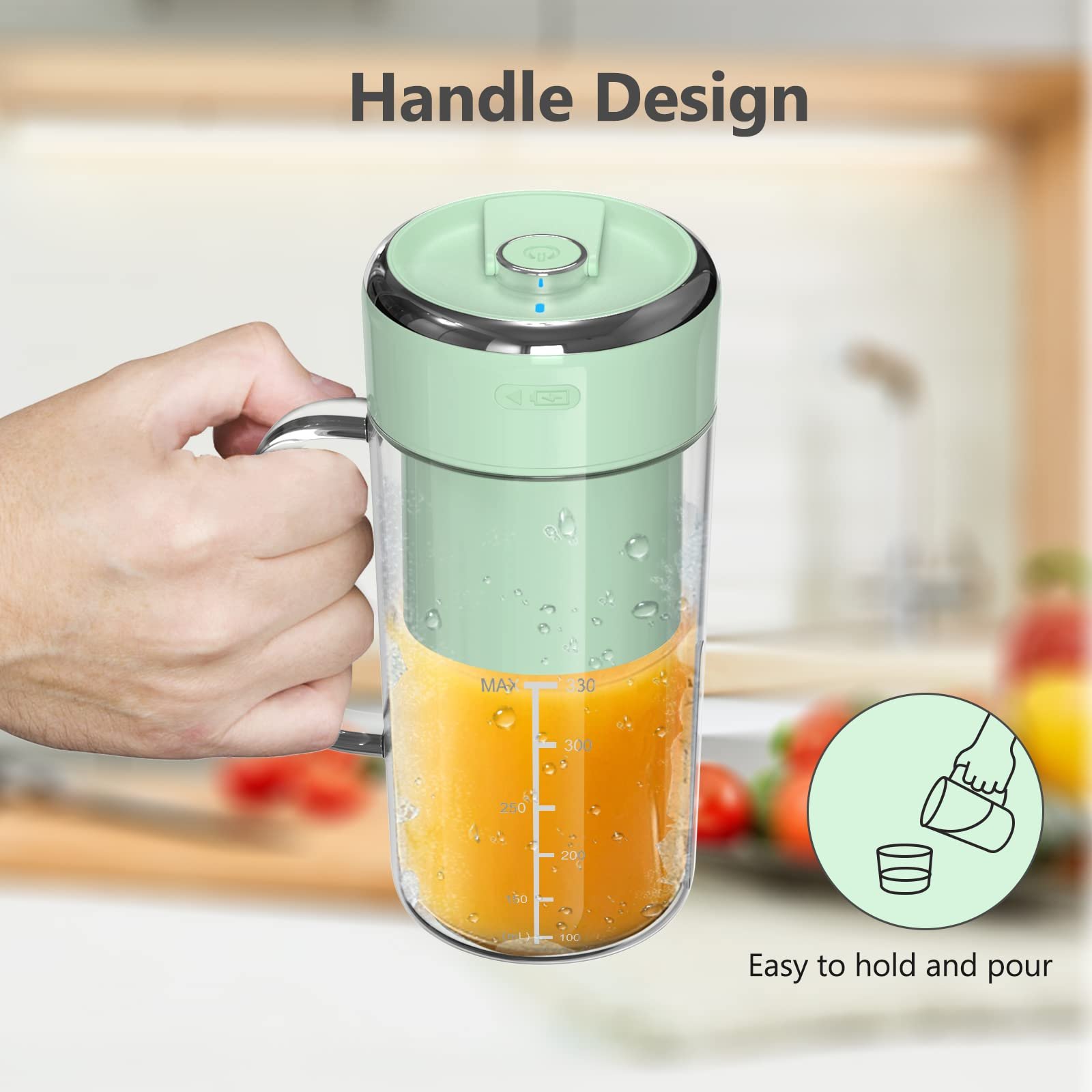 Portable Cup Juicer Bottle Automatic Smoothie Fruit Blender With USB Charging And Straw