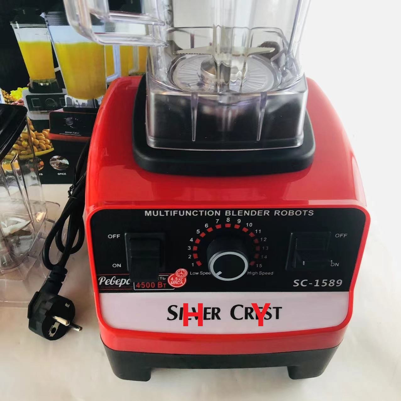 Silver Crest Blender 4500W 2L Large Capacity Commercial With Mixer Grinder Heavy Duty Machine Portable Ice Smoothie Blenders