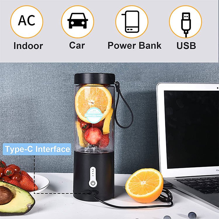 Ligkevan Original Factory 530 ML Custom Logo High Power Type-C Rechargeable Battery Kitchen Mixer Portable Juicer Blender