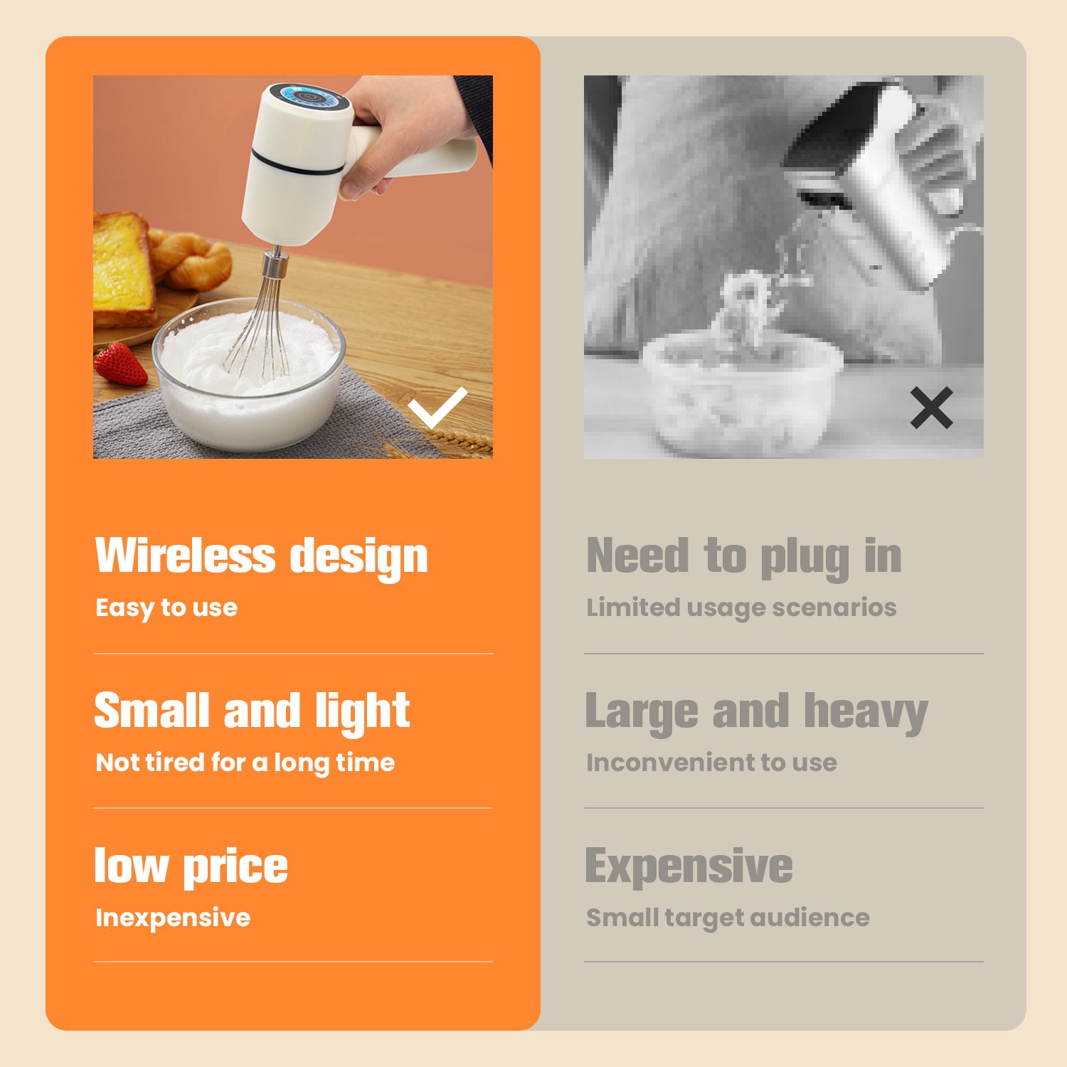 usb rechargeable mini portable blender dough electric kitchenaid food mixer