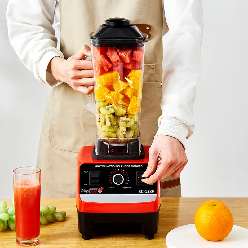Hot Sale 1.5L Fresh Fruit Juicer Heavy Duty Power Commercial 4500w 2 in 1 Silver Crest Electrical Smoothie Mixer Blender Machine