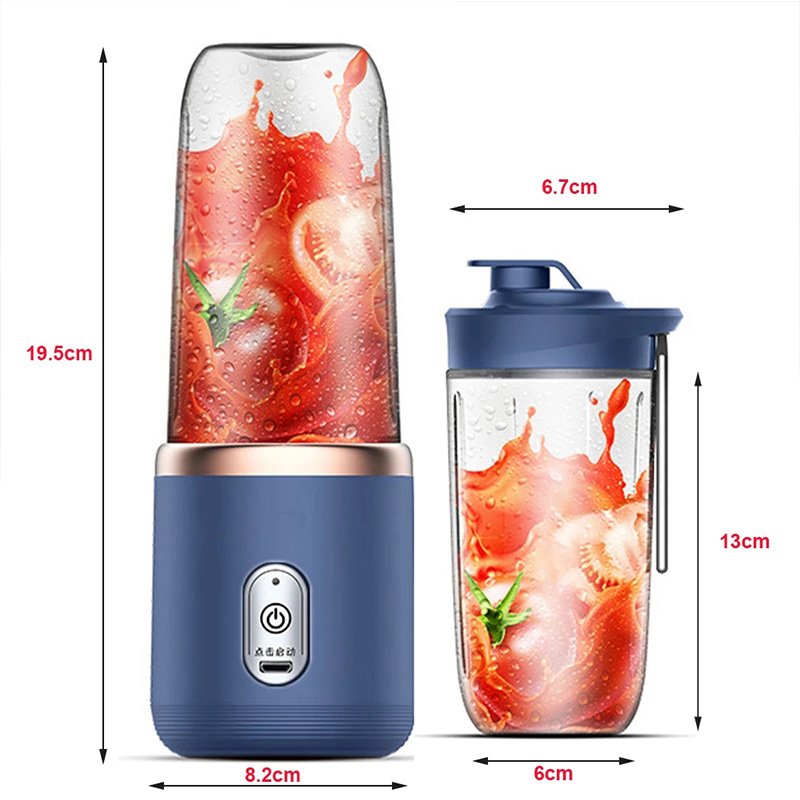 6 Blades USB Rechargeable Fruit Juicer Blender Mini Electric Portable Fruit Juicer Bottle