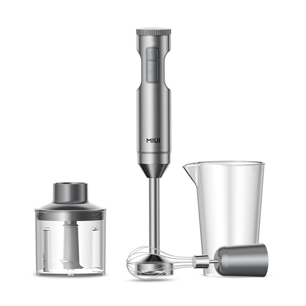 Hand Immersion Blender 1000W Powerful 4-in-1,Stainless Steel Stick Food Mixer,700ml Mixing Beaker,500ml Processor,Whisk
