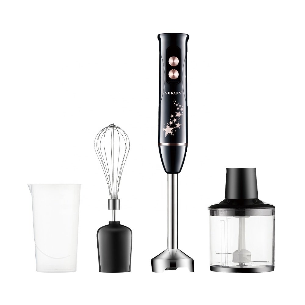 Sokany 600 W 800W 1200w 4 in 1 blue LED light high power electric hand stick blender Meat grinder