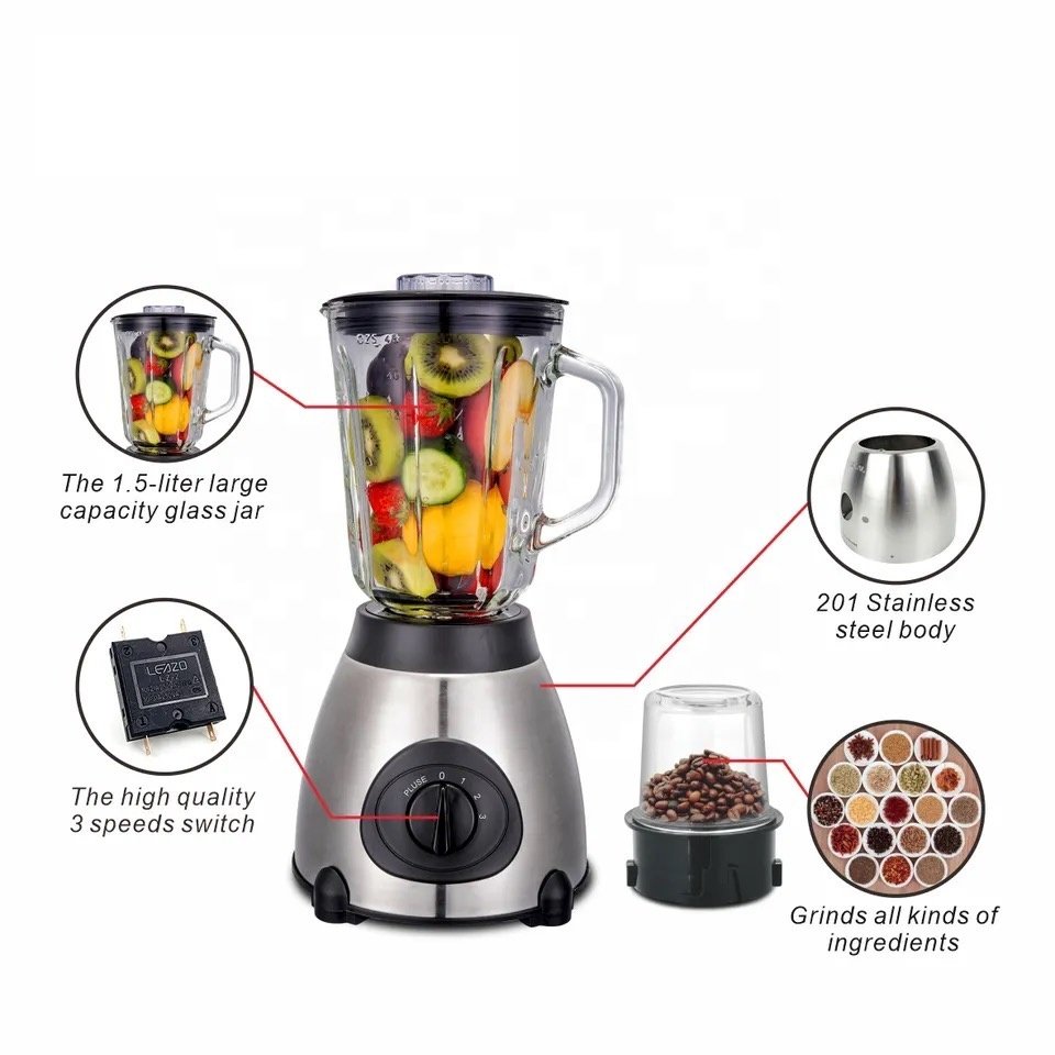 Multifunction Electric Food Powder Grinder Soybean Milk Maker Juicer Machine Stainless Steel Fresh Juice Blender with Chopper
