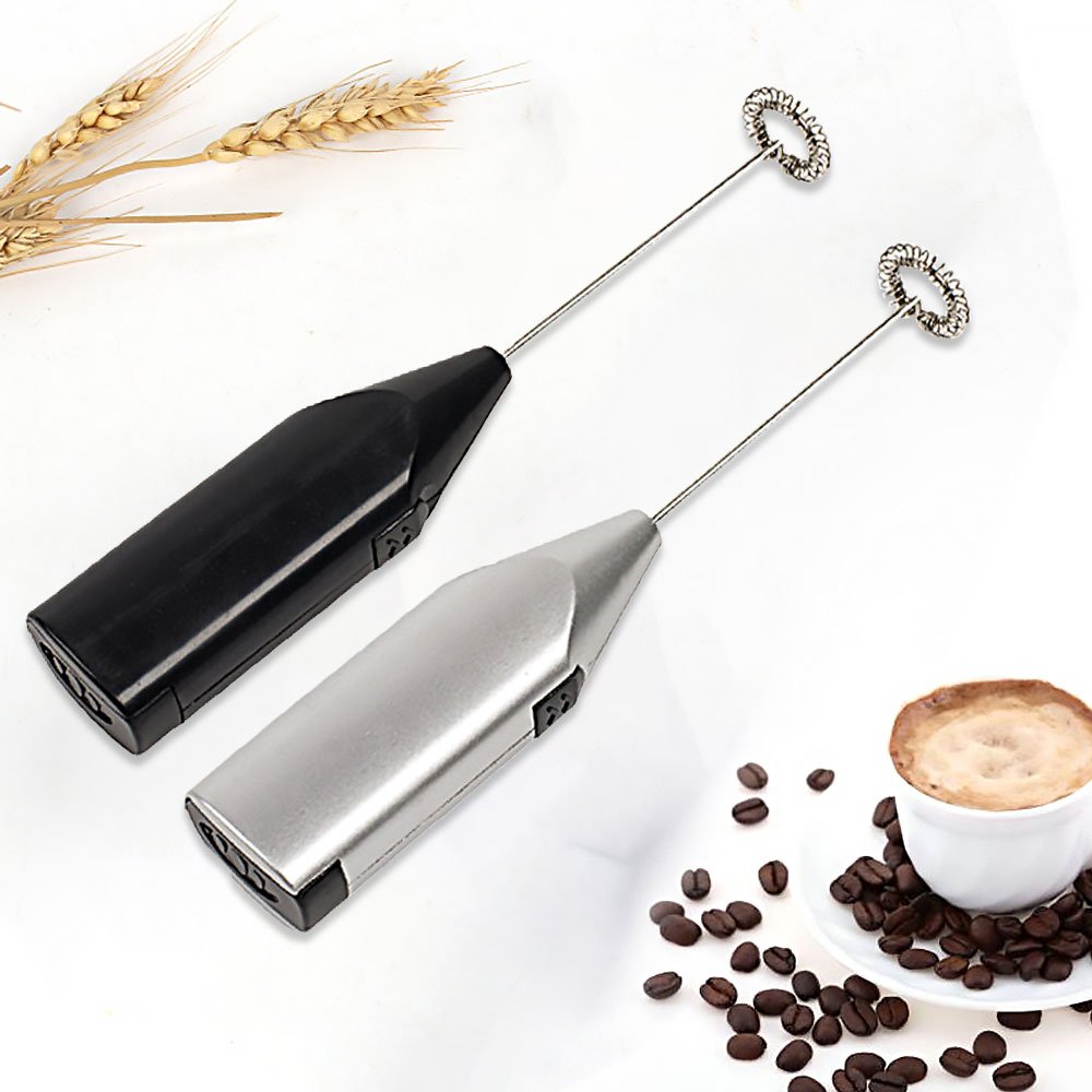 White Electric Egg Beater Milk Frother For Coffee Household Kitchen Mini Stainless Steel Coffee Milk Tea Blender Dropshipping