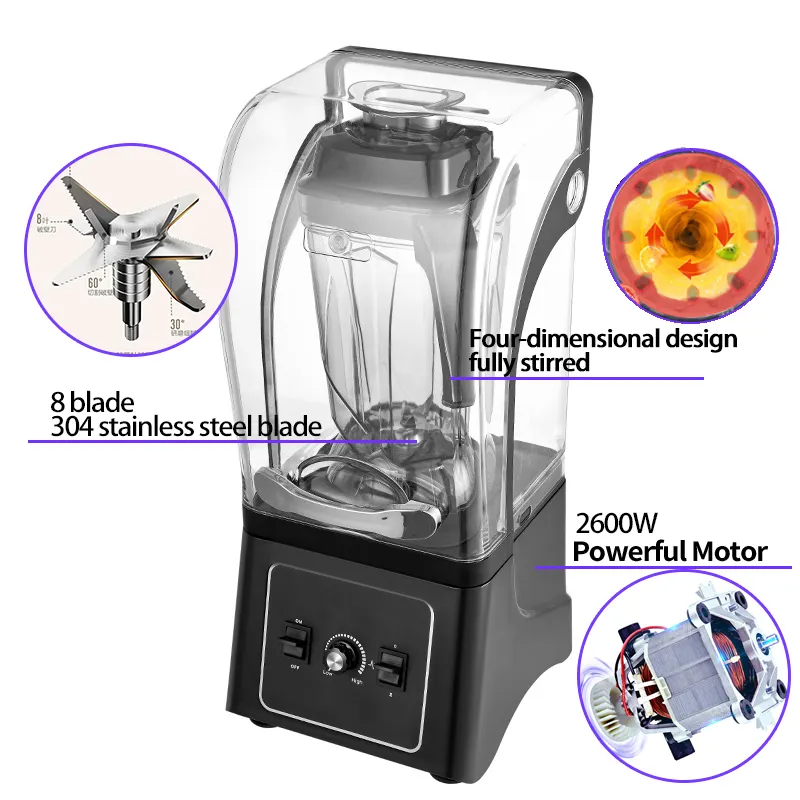 4.5L Big Capacity 2200W Blending Machine Ice Cream Fruit Blender