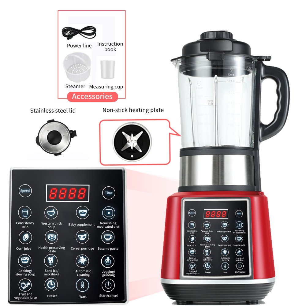 1.75L 1100W Multifunction Cooking Heating Blender Heavy Duty Retro Shake N Take Table Bar High Speed Blender For Home