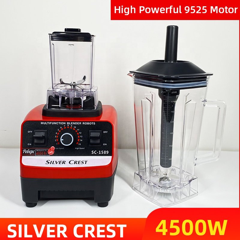 Hot sell 2 in 1 4500W heavy duty Commercial kitchen household fresh fruit juicer electrical silver crest smoothie mixer blender
