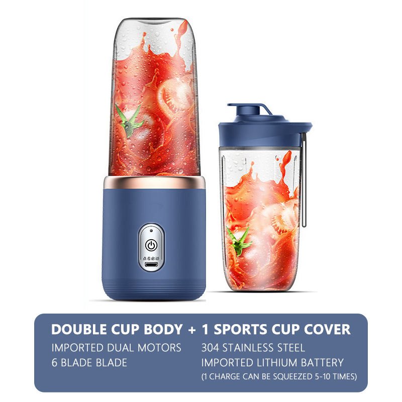 Handheld Usb Personal Mini Juicer Cup Portable Juicer Blender For Travel Water Bottles With Single Or Double Cups