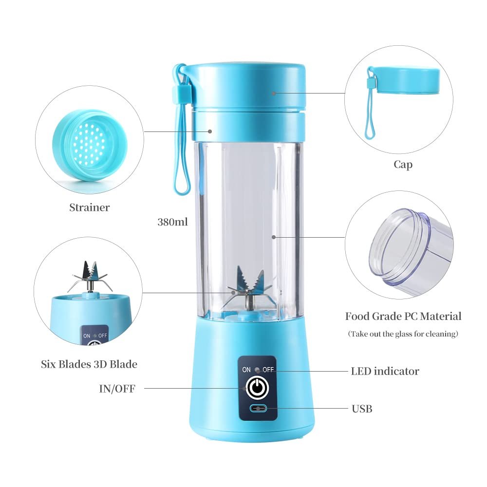 380ML Mini Electric Portable Juice Bottle Blender Fresh Juice Mini Fast Portable Blender