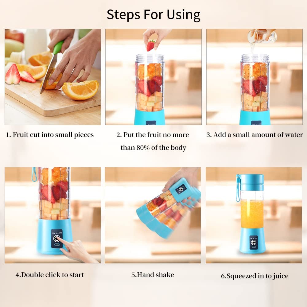 380ML Mini Electric Portable Juice Bottle Blender Fresh Juice Mini Fast Portable Blender