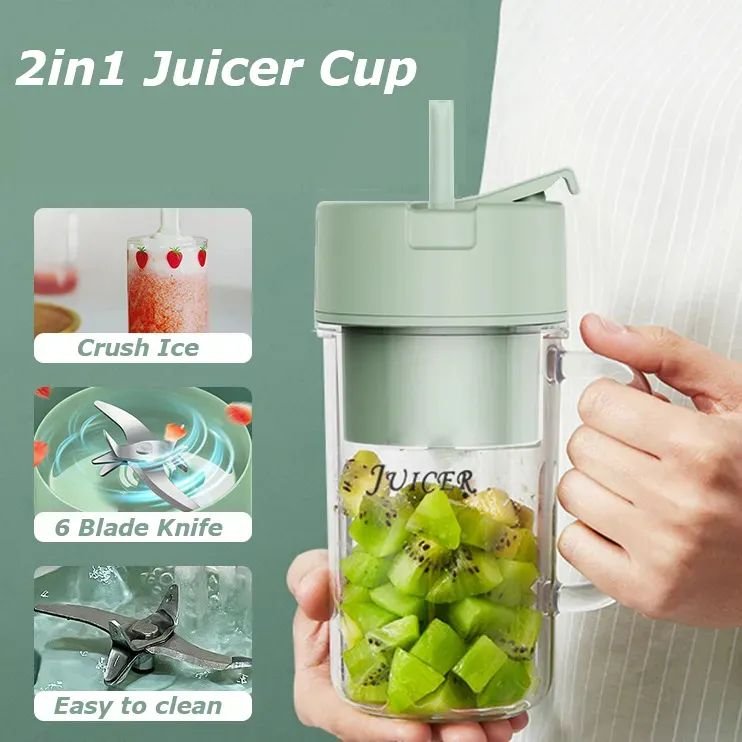 USB Portable Personal Fresh Juice Mini Fast Blender Cup Mixer ABS/PC Material Smoothie Fruit Juicer Cup Reusable Bottles