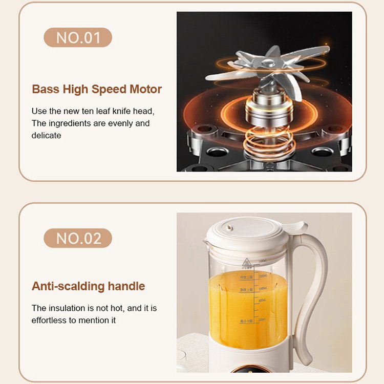 Household appliance 1500ML nutrient blender cooker baby food processor smart heating blender