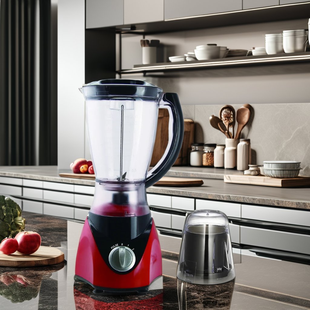Factory Price 350W 2 In 1 1.5L Plastic Jar Glass Jar 4 Speeds Electric Blender Table Blender Mixer Blender