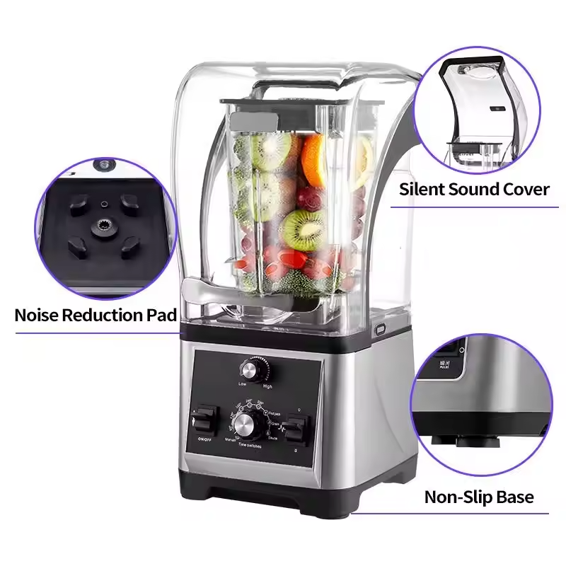 Silver Crest Blender 4500W 2L Large Capacity Commercial with Mixer Grinder Heavy Duty Machine Portable Ice Smoothie Blenders Oem