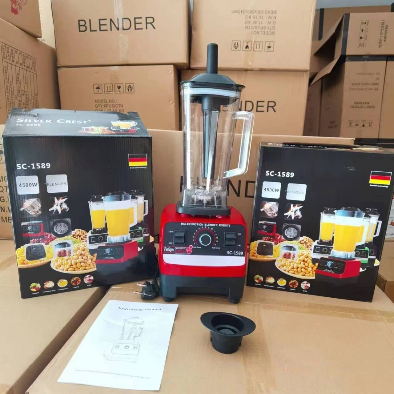 Hot Selling 4500W Silver Crest 2-in-1 Commercial Electric Juicer Heavy Duty Kitchen Mixer Blender Fresh Fruit Household Hotel