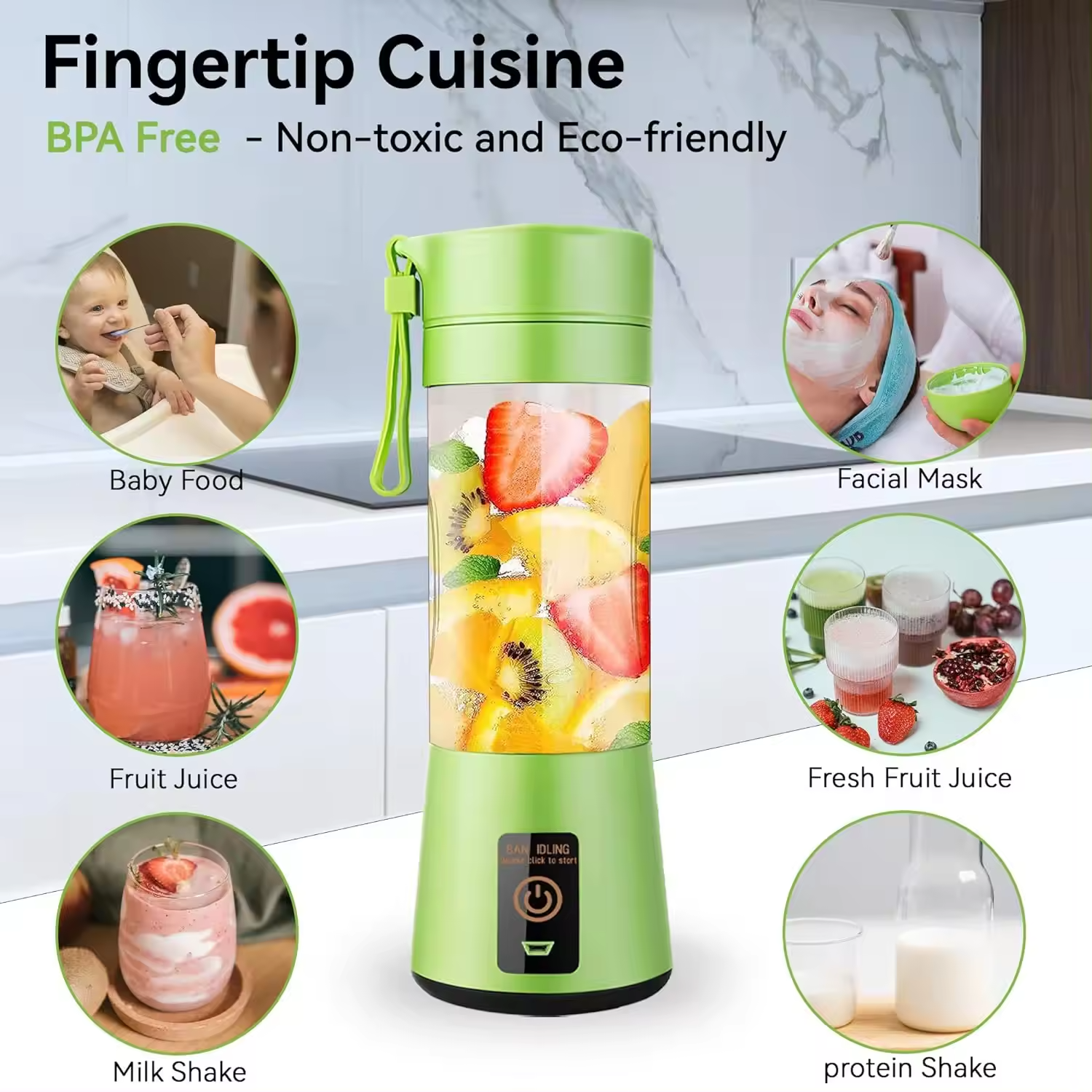 Portable 500Ml Mini Rechargeable Electric Mixer Extractor Fresh Bottle Juice Portable Blender Juicer Cup With Lid And Handle