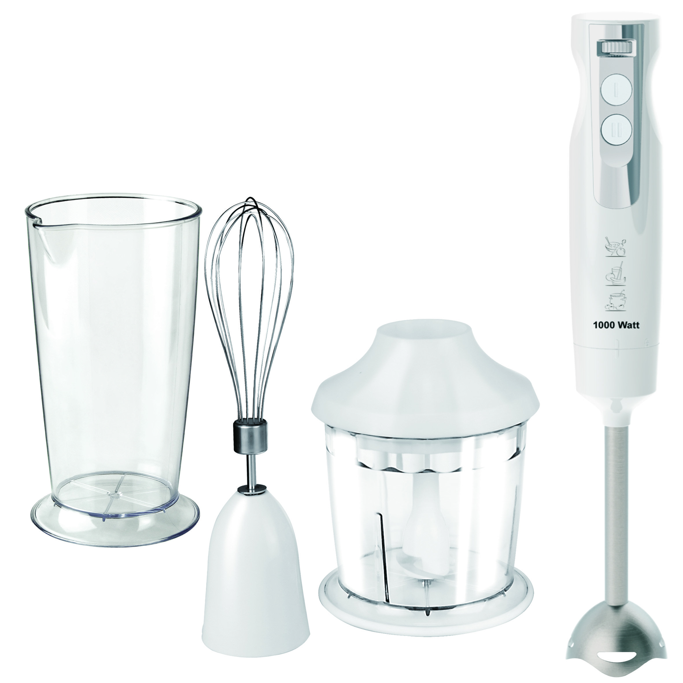 Hawkins 4 in 1 Hand Blender Stick Mixer 230V 1000W Manual Hand Blender 2 Speeds Vegetable Chopper Rechargeable Handheld Blender