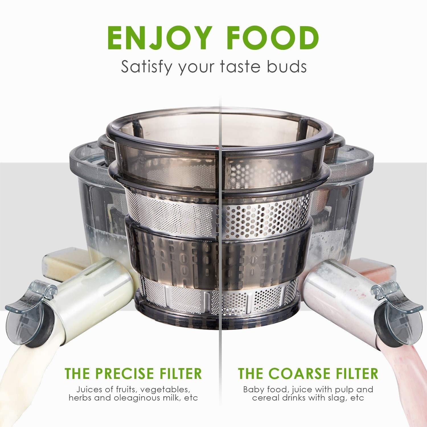 Wide Mouth Portable Extractor Blender Ginger Machine Hydraulic Slow Juicer Low Noise Cold Press