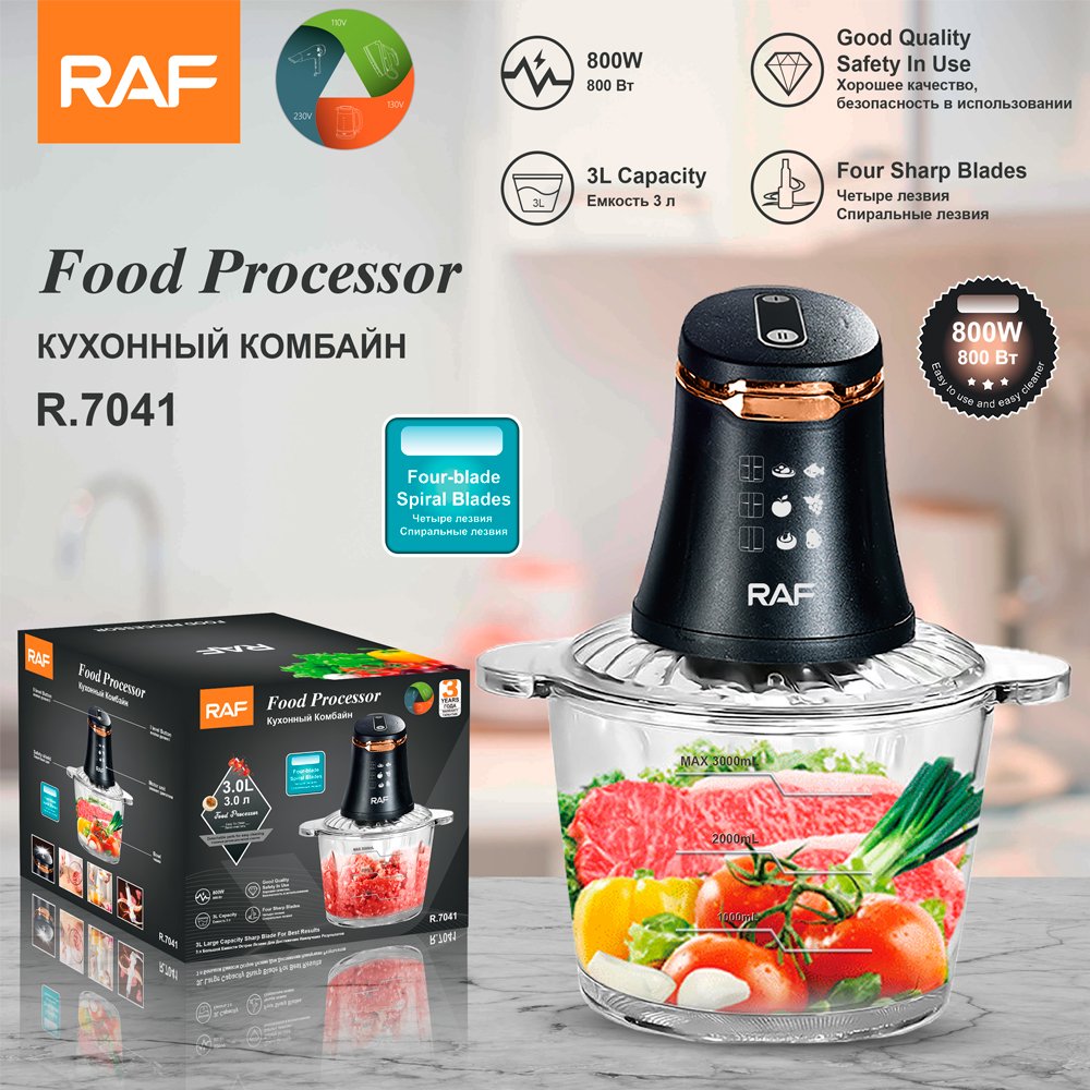 RAF Multifunctional High-quality 360 Degree Stainless Steel Blade Blender Kitchen Electric Meat Grinder Food Processor