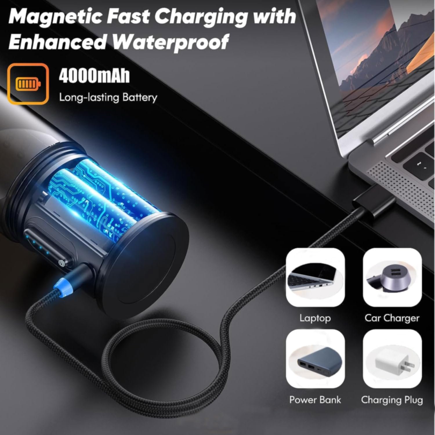 Ligkevan IPX8 Waterproof 4000mAh Rechargeable Personal Mini Bottle Cup Blenders Fresh Juice Juicer Portable Blender Juicers
