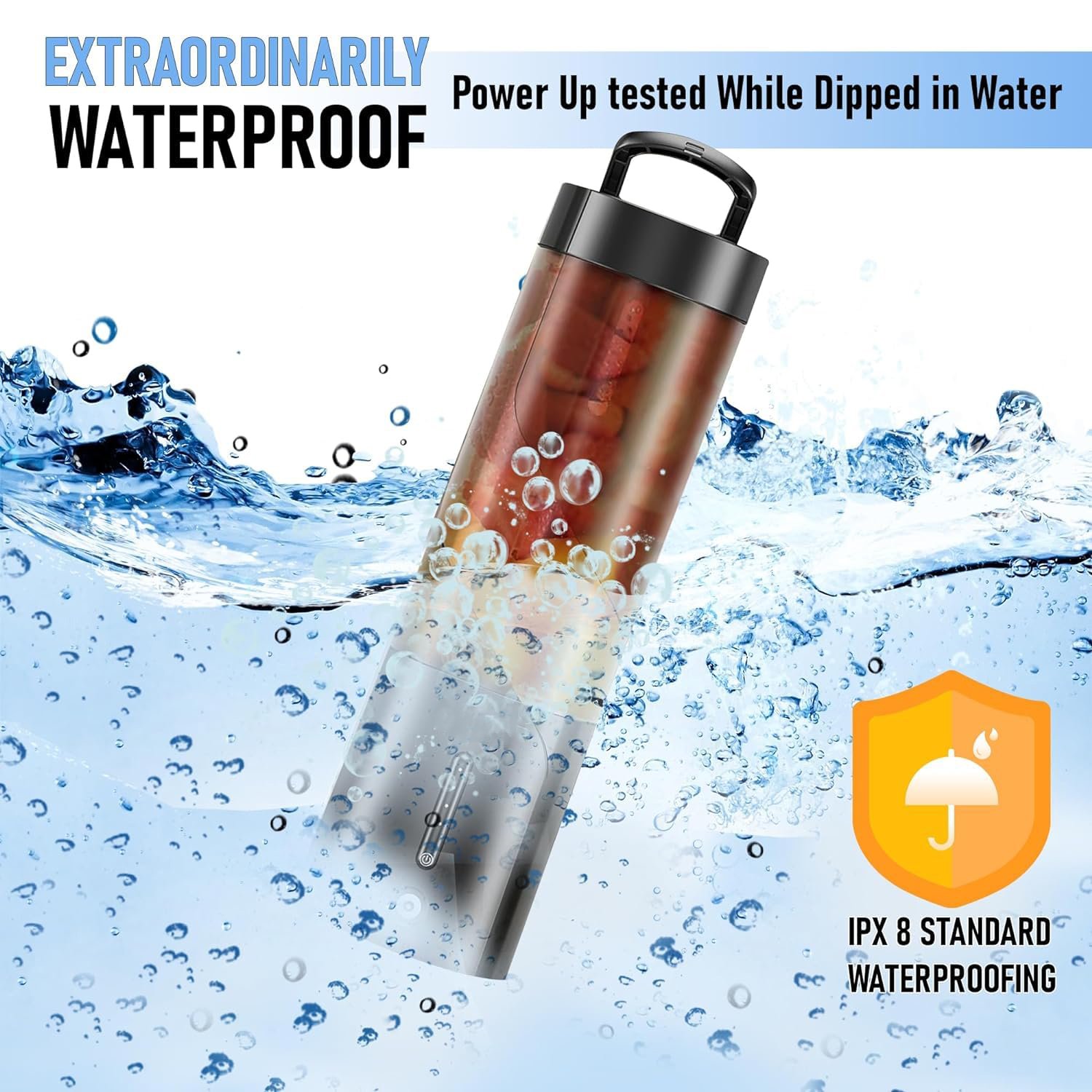 Ligkevan IPX8 Waterproof 4000mAh Rechargeable Personal Mini Bottle Cup Blenders Fresh Juice Juicer Portable Blender Juicers