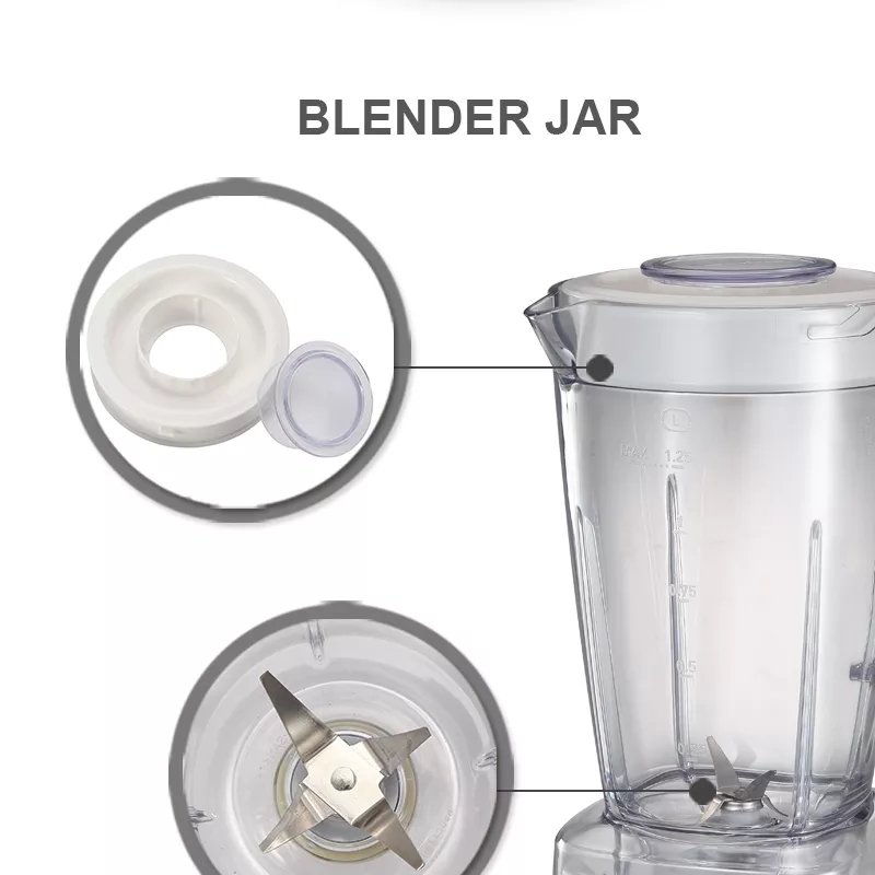 1.25L BPA Free Plastic Blender Jar Juicer Jug for moulinex LM2420 Blender Spare Parts for Grinder and Mixer
